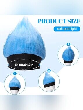 🎃 Blue Funny Wig Hat Troll, Halloween, Cosplay ALL NEW